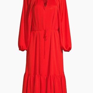 Kobi Halperin Vibrant Red Midi Dress